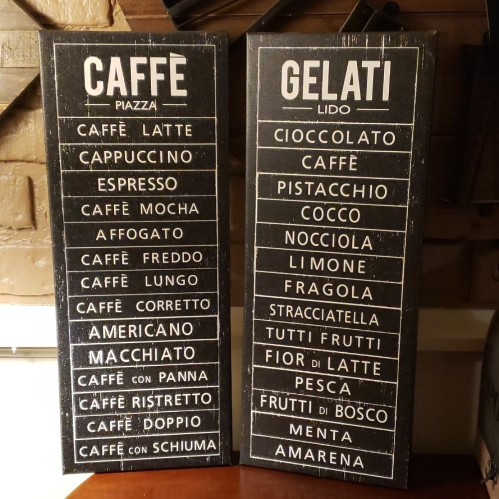 Two Decorative canvas signs